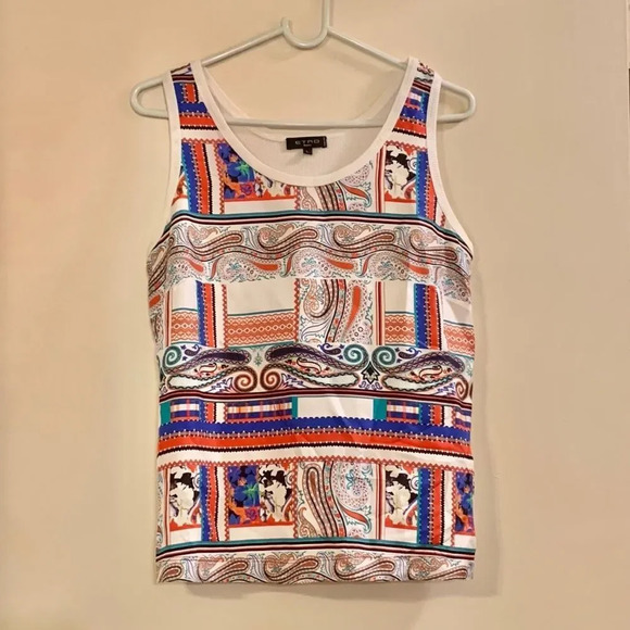 ETRO NWOT Paisley Print Silk Cotton‎ Blend Tank - Picture 1 of 6